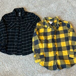 Boys long sleeve flannel shirts, set of 2, size 4/5
